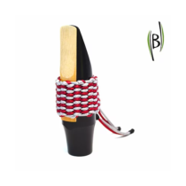 Abraçadeira p/ Sax tenor - Borgonha/Prata - Bambu
